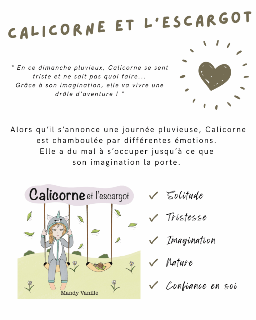 livre calicorne et l'escargot de mandy vanille